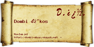 Dombi Ákos névjegykártya
