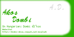 akos dombi business card